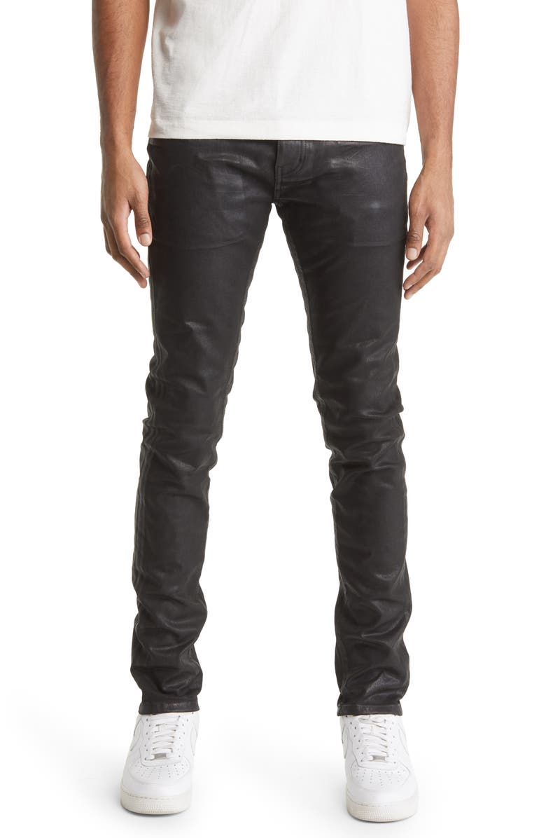 PURPLE BRAND Black Label Coated Stretch Skinny Jeans, Main, color, 