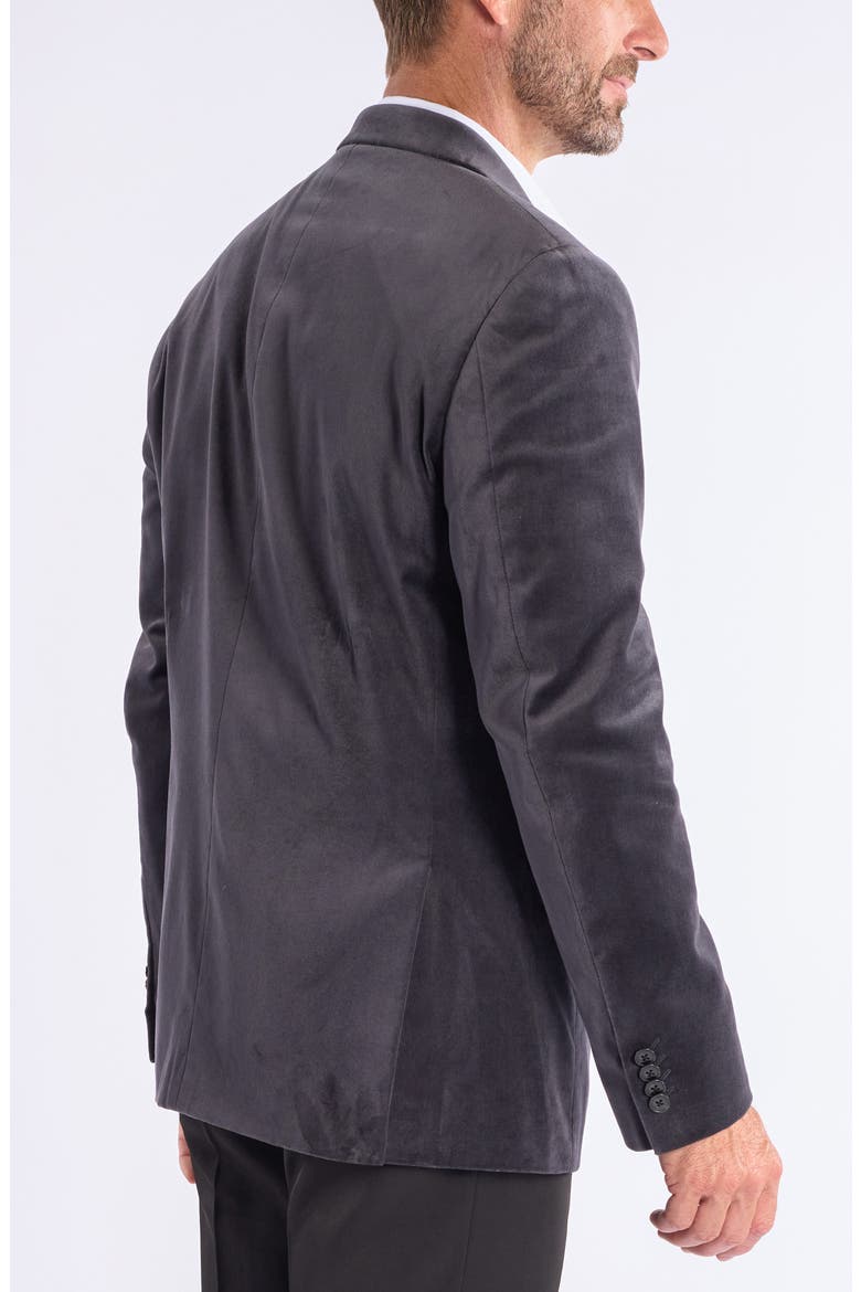 Mid Grey Velvet Blazer, Alternate, color, MID GREY