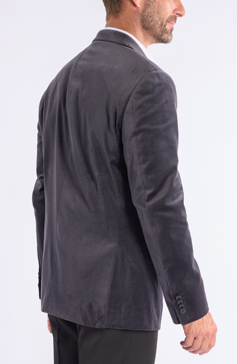 SAVILE ROW CO Mid Grey Velvet Blazer, Alternate, color, Mid Grey