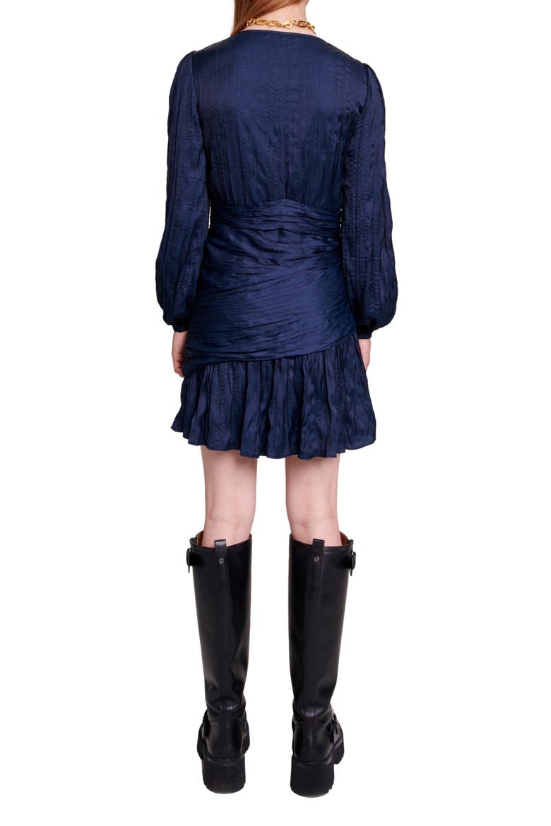 Runnylona Long Sleeve Satin Dress, Alternate, color, BLUE