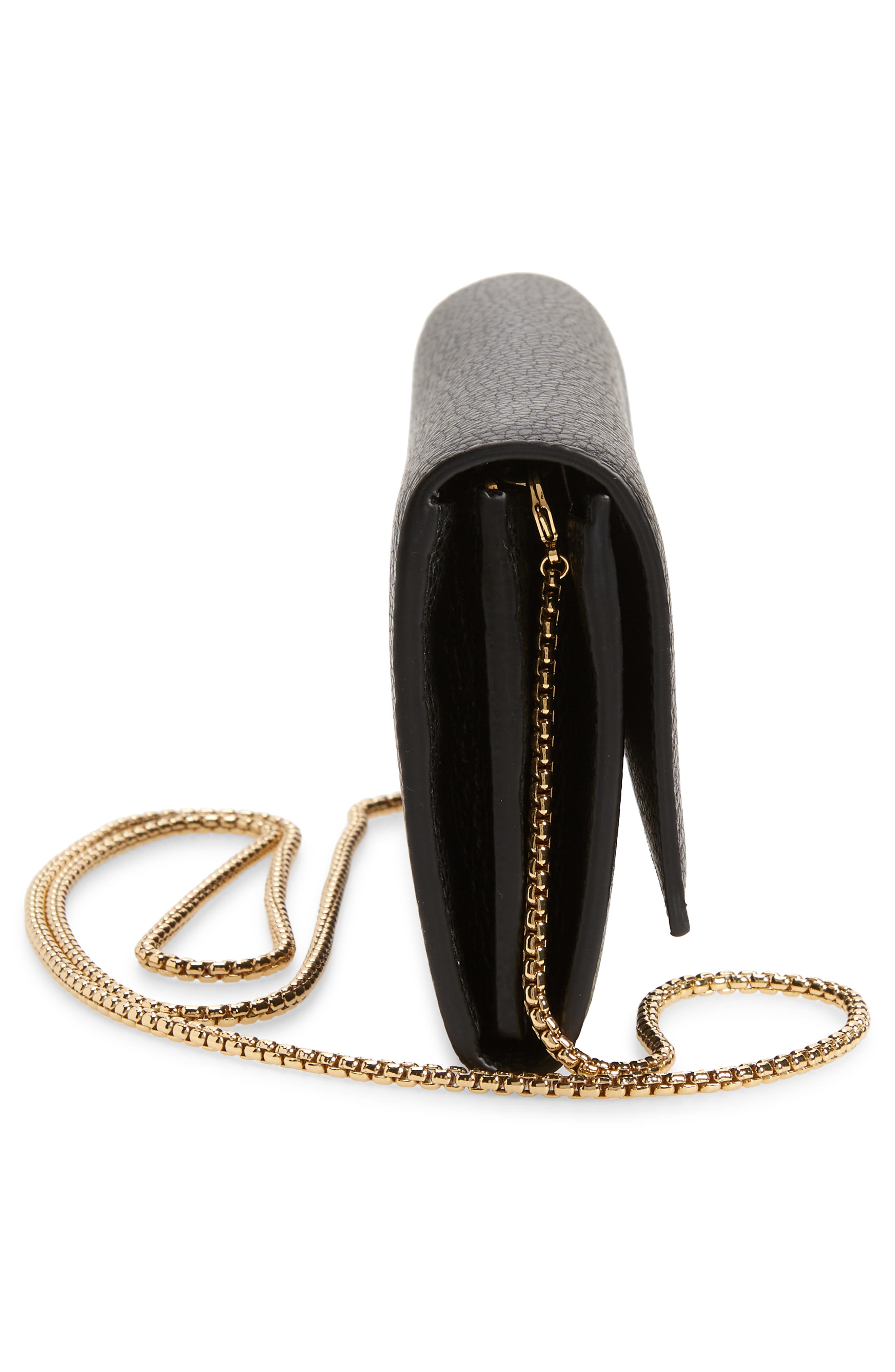 Gancini Soft Wallet on Chain, Alternate, color, NERO