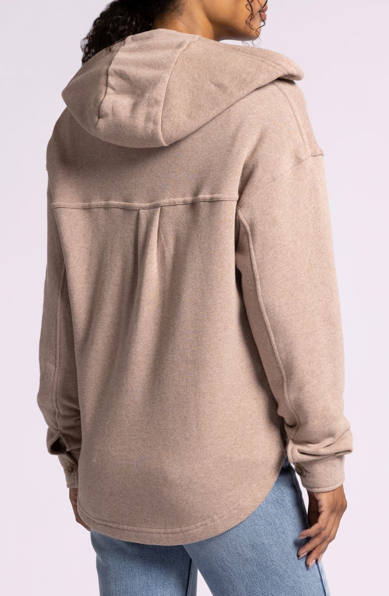 Thread & Supply Shyla Hooded Shirt Jacket, Alternate, color, Clove Heather
