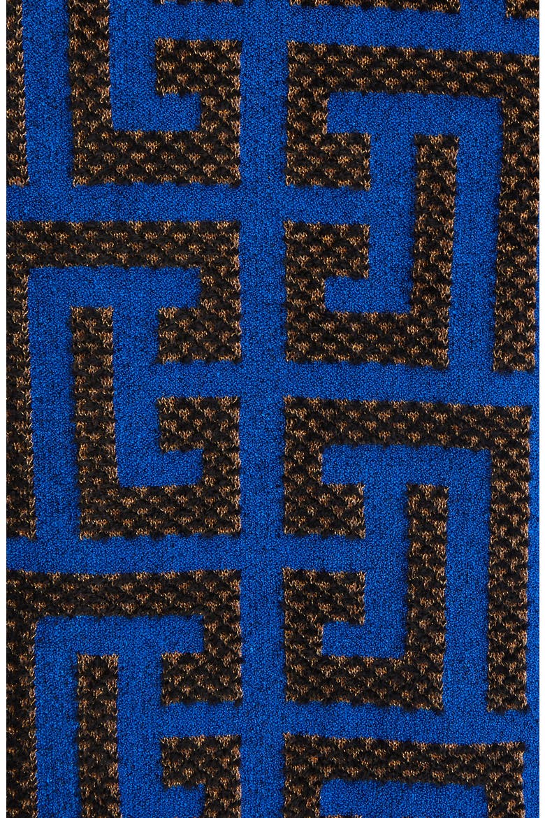 Pharaon Metallic Monogram Jacquard Sweater Jacket, Alternate, color, ELECTRIC BLUE/ BLACK/