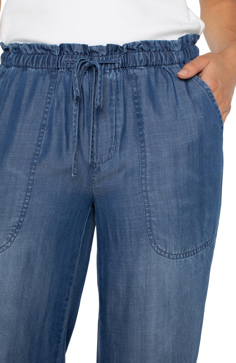 Liverpool Los Angeles Drawstring Chambray Ankle Wide Leg Pants, Alternate, color, Crenshaw