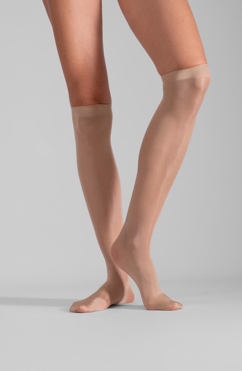 LECHERY<sup>®</sup> 2-Pack Lustrous Silky Sheer Knee-High Socks, Alternate, color, Natural
