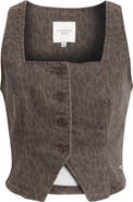 HIDDEN JEANS Cheetah Print Denim Vest