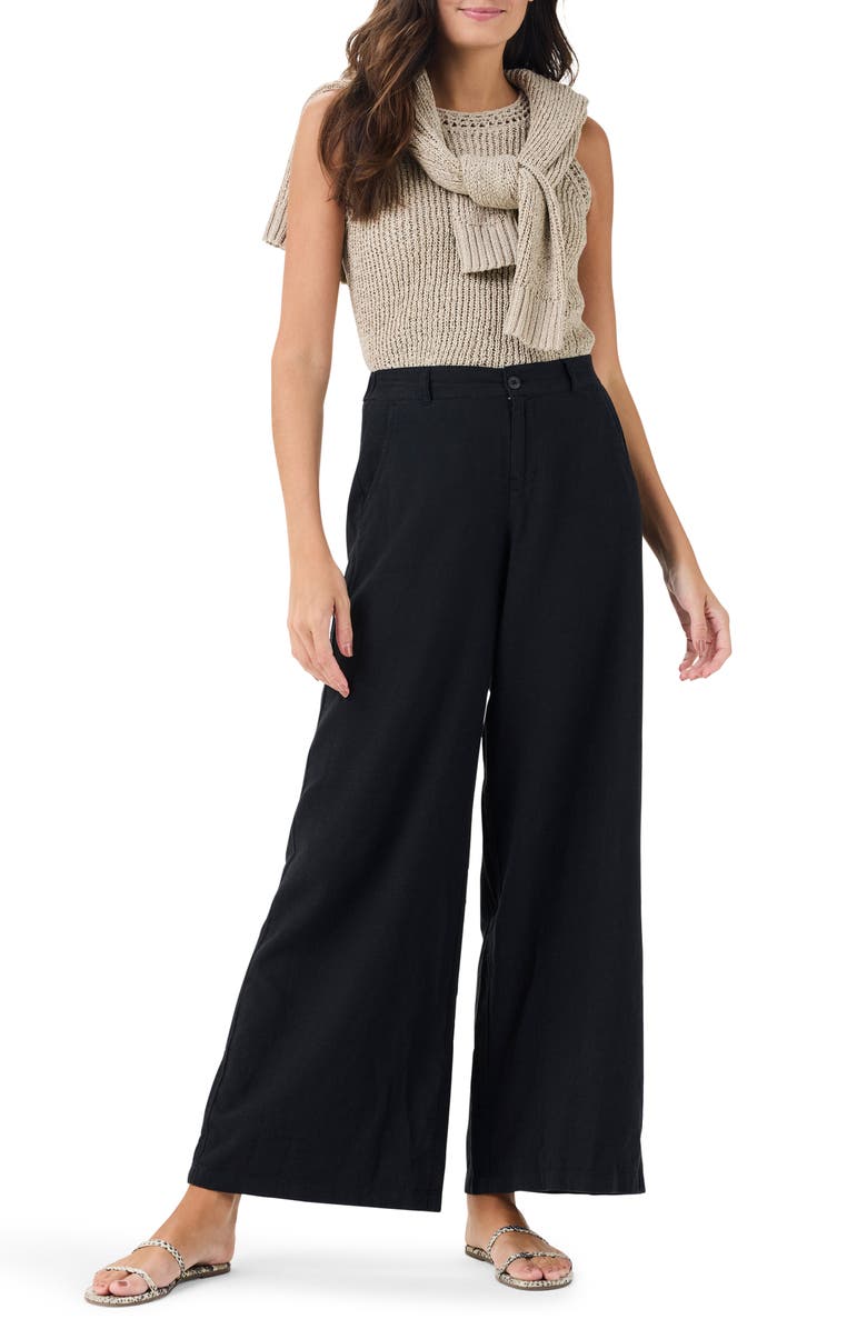 NIC+ZOE Rumba Organic Linen Blend Wide Leg Trousers, Alternate, color, 