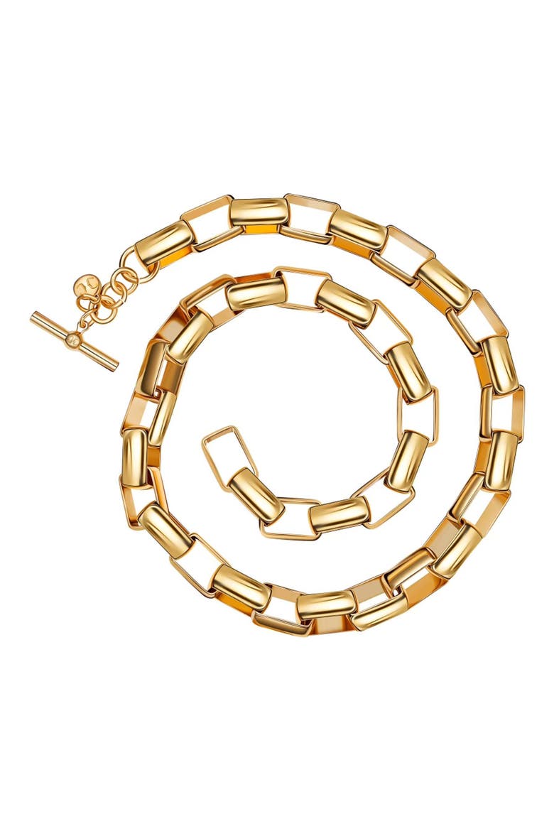 Box Link Necklace, Alternate, color, 14K GOLD