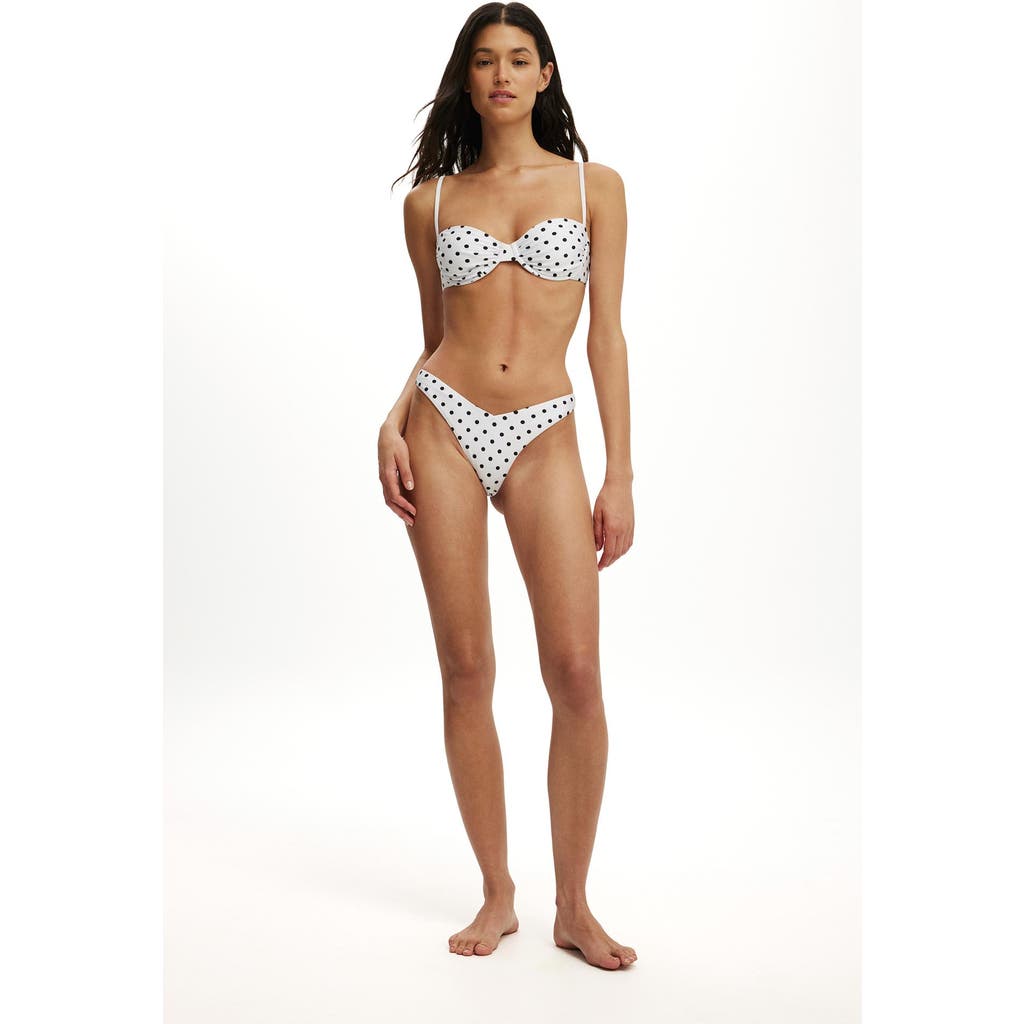 Body Dip Front High Side Brazilian Bikini Bottom In White