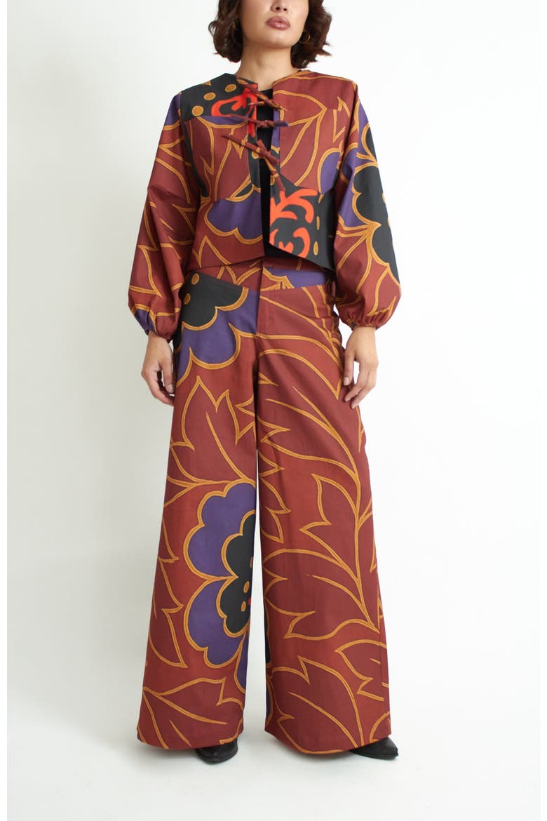 Coco Pant, Alternate, color, Green garden / brown floral