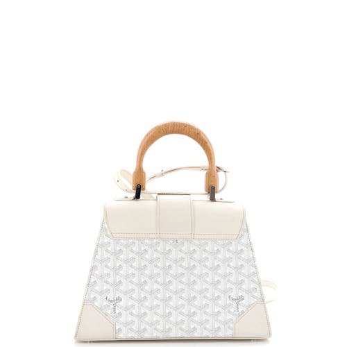 Pre-owned Goyard Goyard Saigon Top Handle Bag Coated Canvas With Leather Pm In Multi