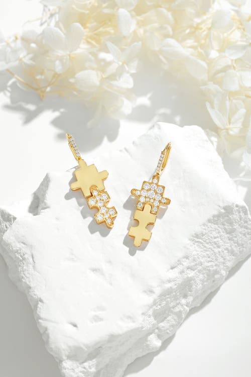 Classicharms Jigsaw Puzzle Drop Earrings In Gold
