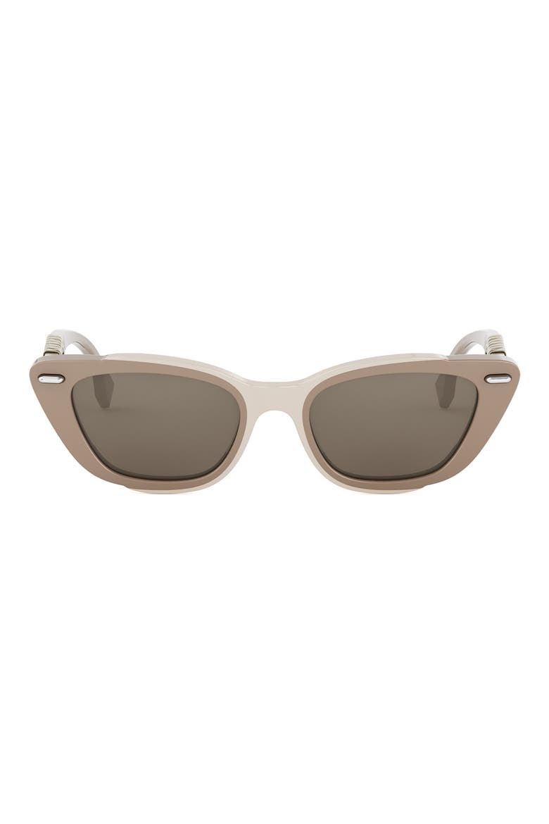 Interlace Cat Eye Sunglasses, Main, color, SHINY LIGHT BROWN / BROWN