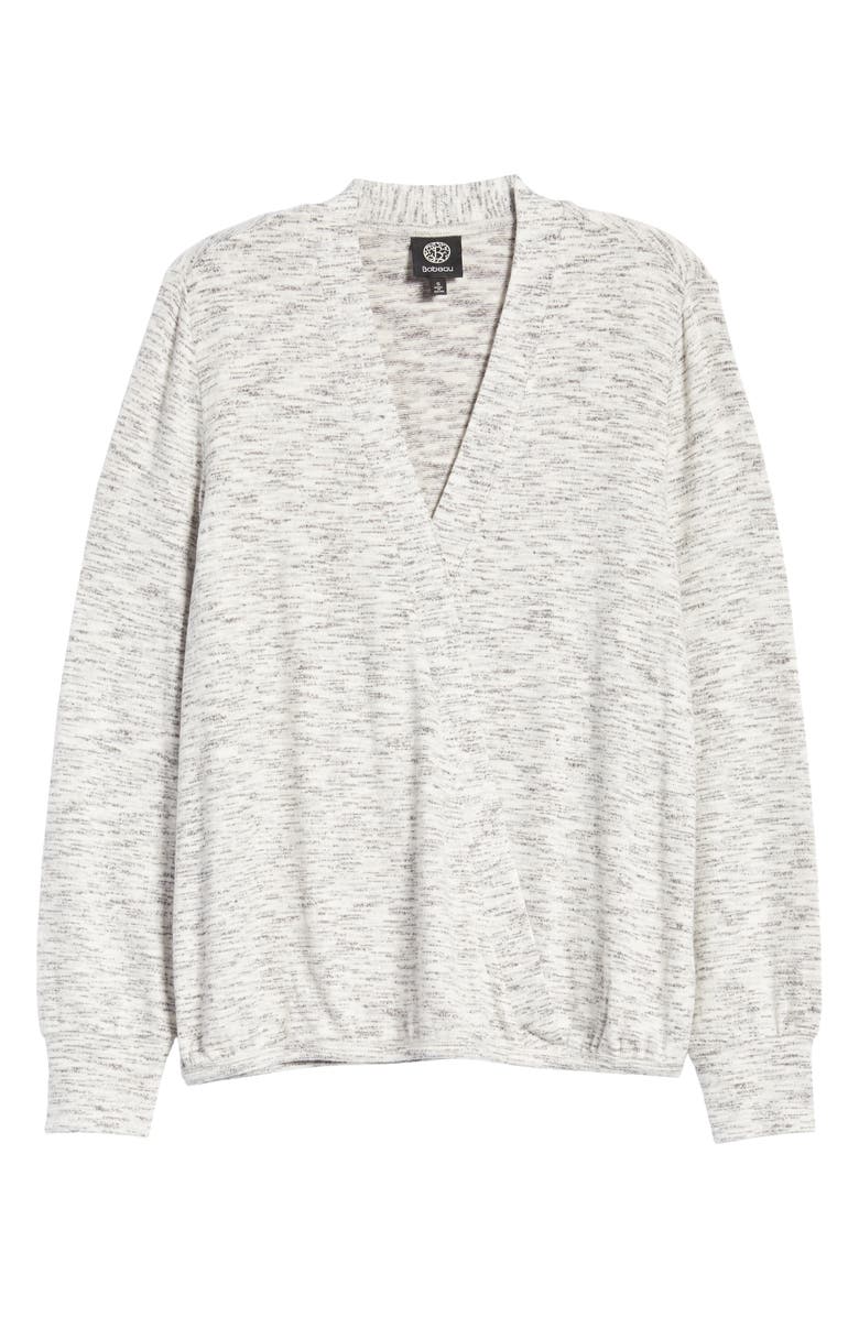 Bobeau Cozy Space Dye Surplice Knit Top, Alternate, color,