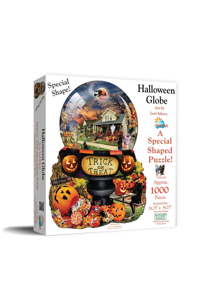 Sunsout Halloween Globe 1000 piece Jigsaw Puzzle for Adults Special Shape, Main, color, 
