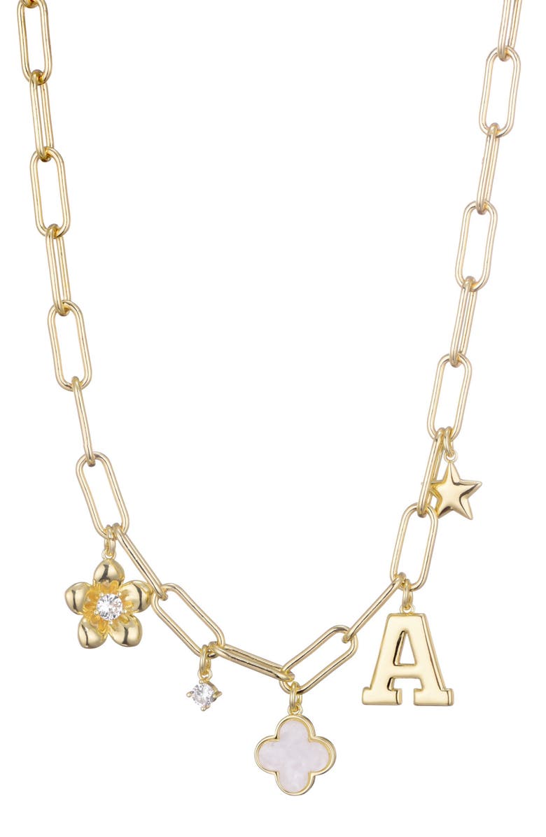 Adornia Initial Charm Pendant Necklace, Alternate, color, Gold-A
