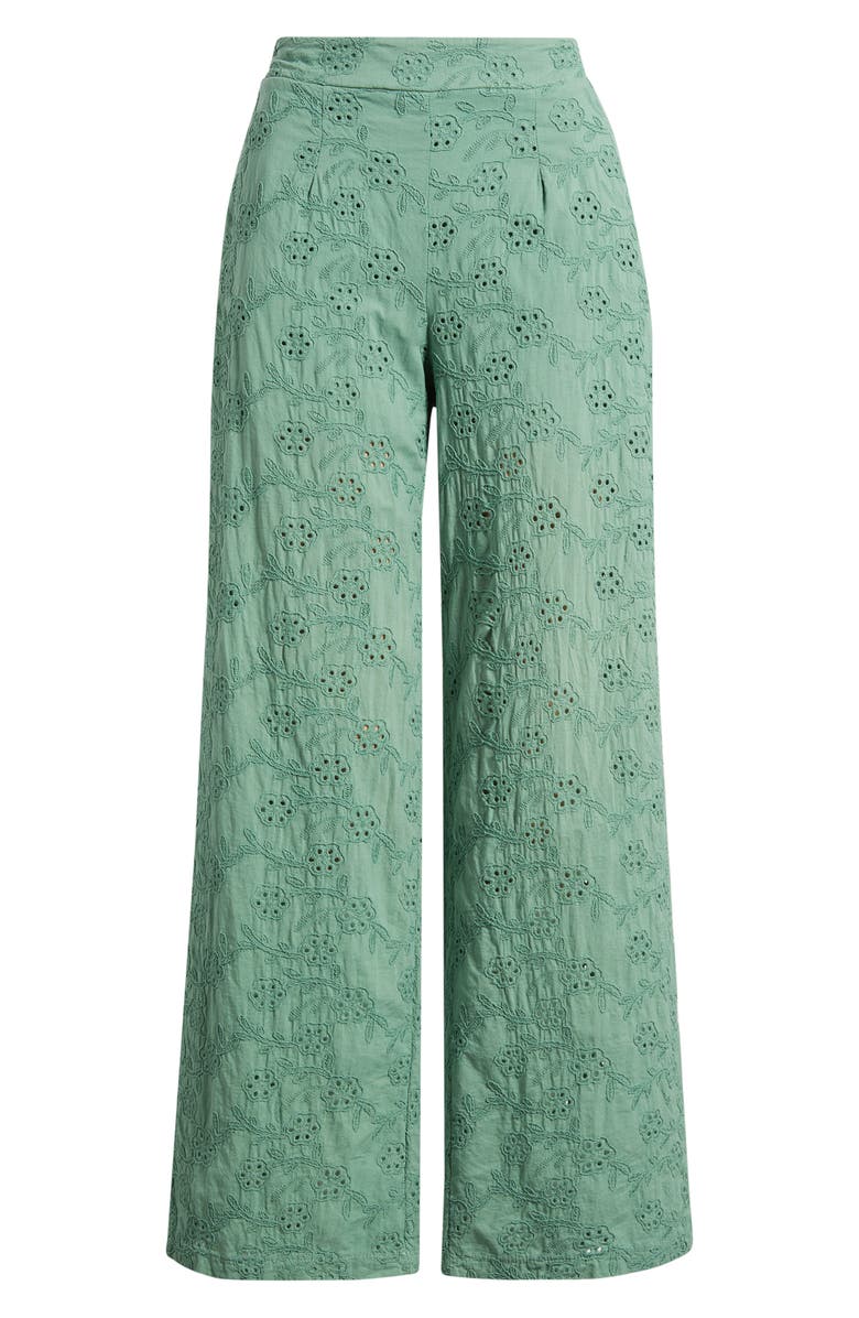 DELUC Colosseum Cotton Eyelet Pants, Main, color, 