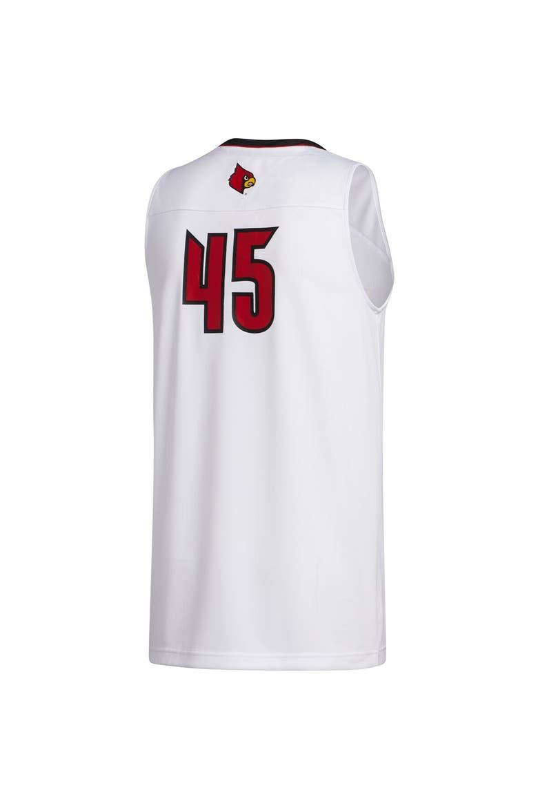Men's adidas #45 White Louisville Cardinals Swingman Jersey, Alternate, color, White