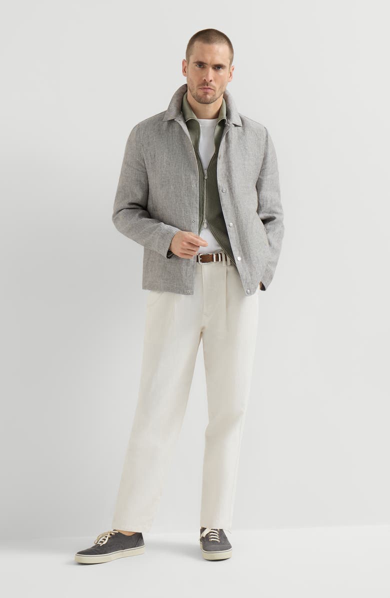 Brunello Cucinelli Half English Rib knit cardigan, Alternate, color, Military