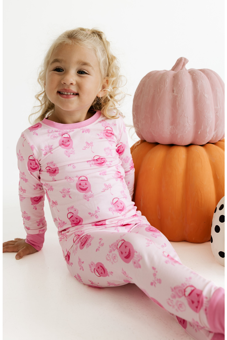 Candy Pail Garden Two Piece Pajama Set, Alternate, color, Light Pink