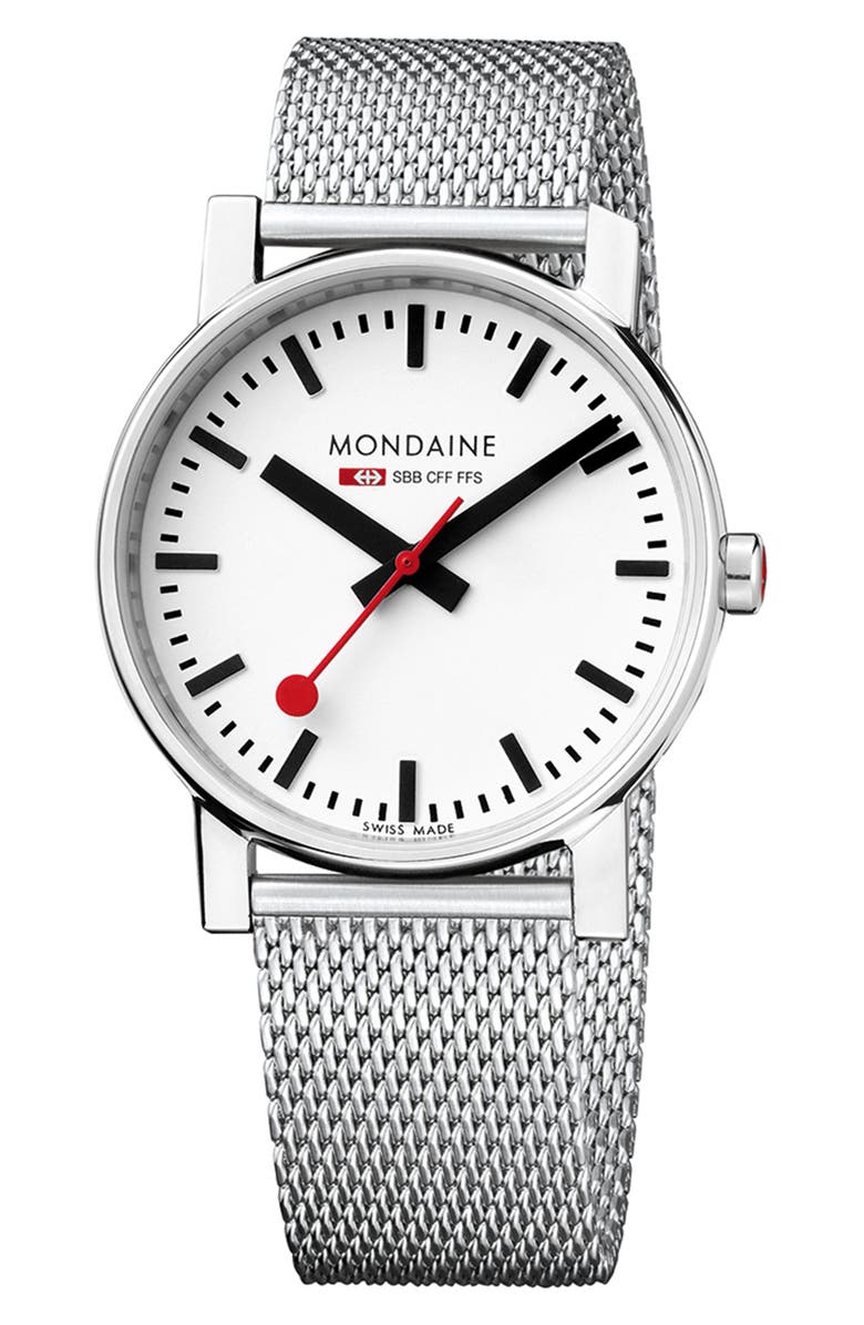 MONDAINE (Evo)lution Mesh Strap Watch, 35mm, Main, color,