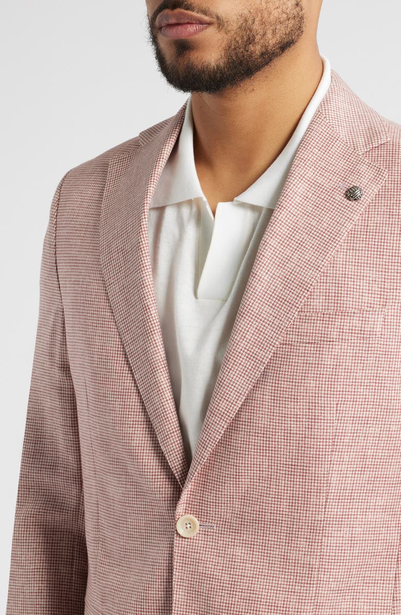 Jack Victor Midland Houndstooth Super 120s Wool Sport Coat, Alternate, color, Salmon