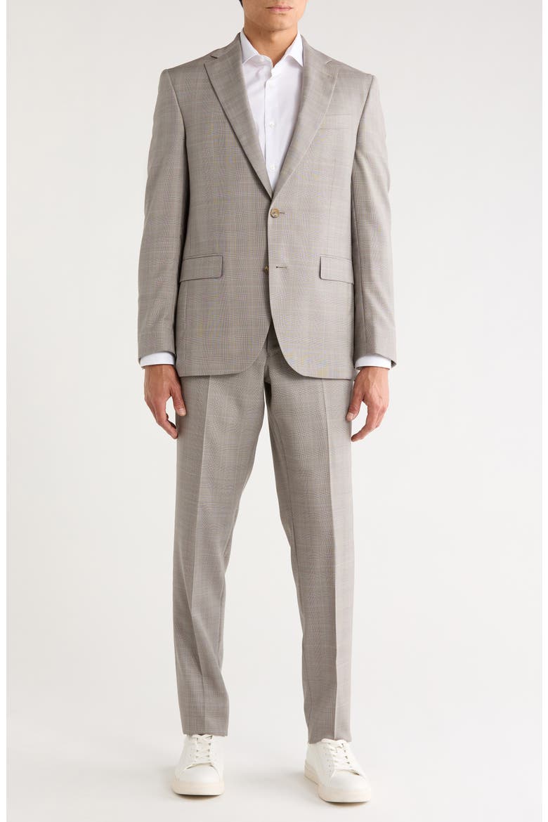 Expo Plaid Wool Suit, Main, color, LIGHT TAN