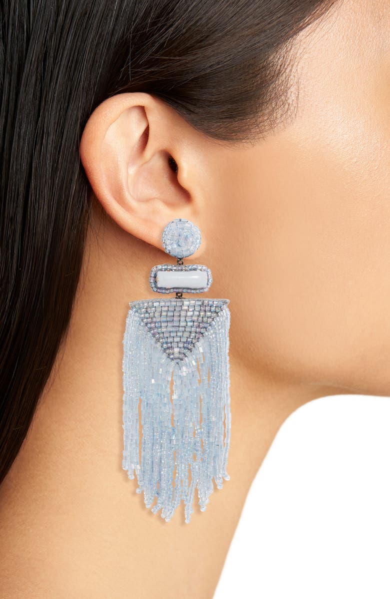Deepa Gurnani Jody Beaded Tassel Earrings, Alternate, color, Powder Blue