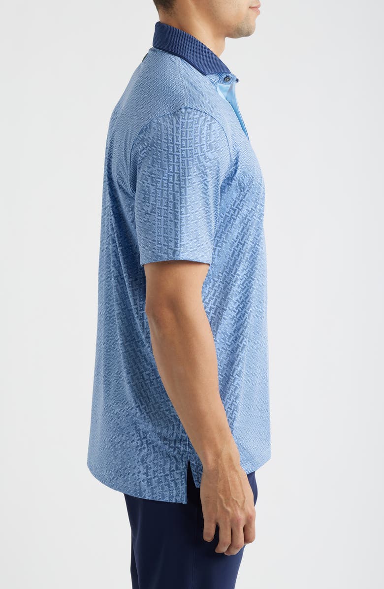 Greyson Pathfinder Logo Print Performance Golf Polo, Alternate, color, Wolf Blue