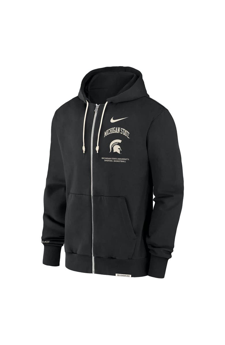 Nike Men's Nike Black Michigan State Spartans On-Court Performance Full-Zip Hoodie, Alternate, color, 