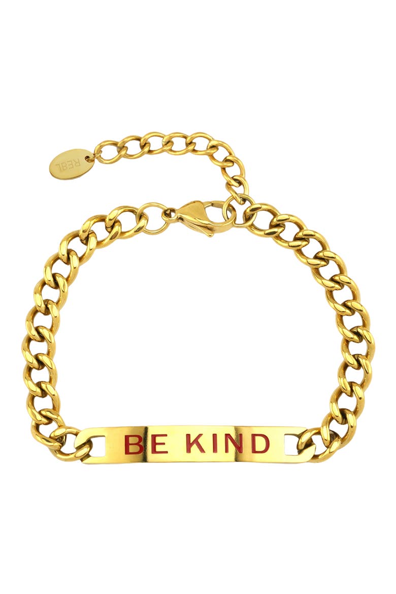 Be Kind Chain Bracelet, Main, color, RED