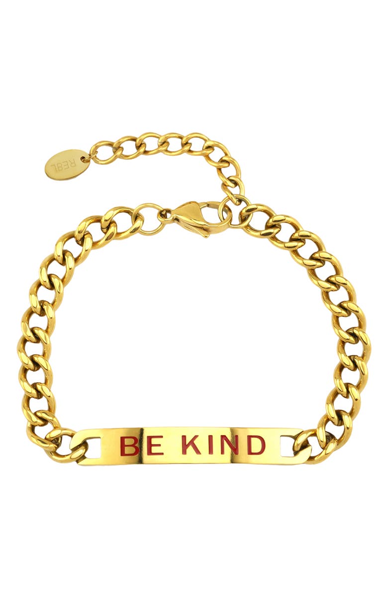 REBL Be Kind Chain Bracelet, Main, color, Red