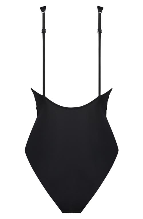Hunkemoller Hunkemöller Luxe Plunge One-piece Swimsuit In Nero
