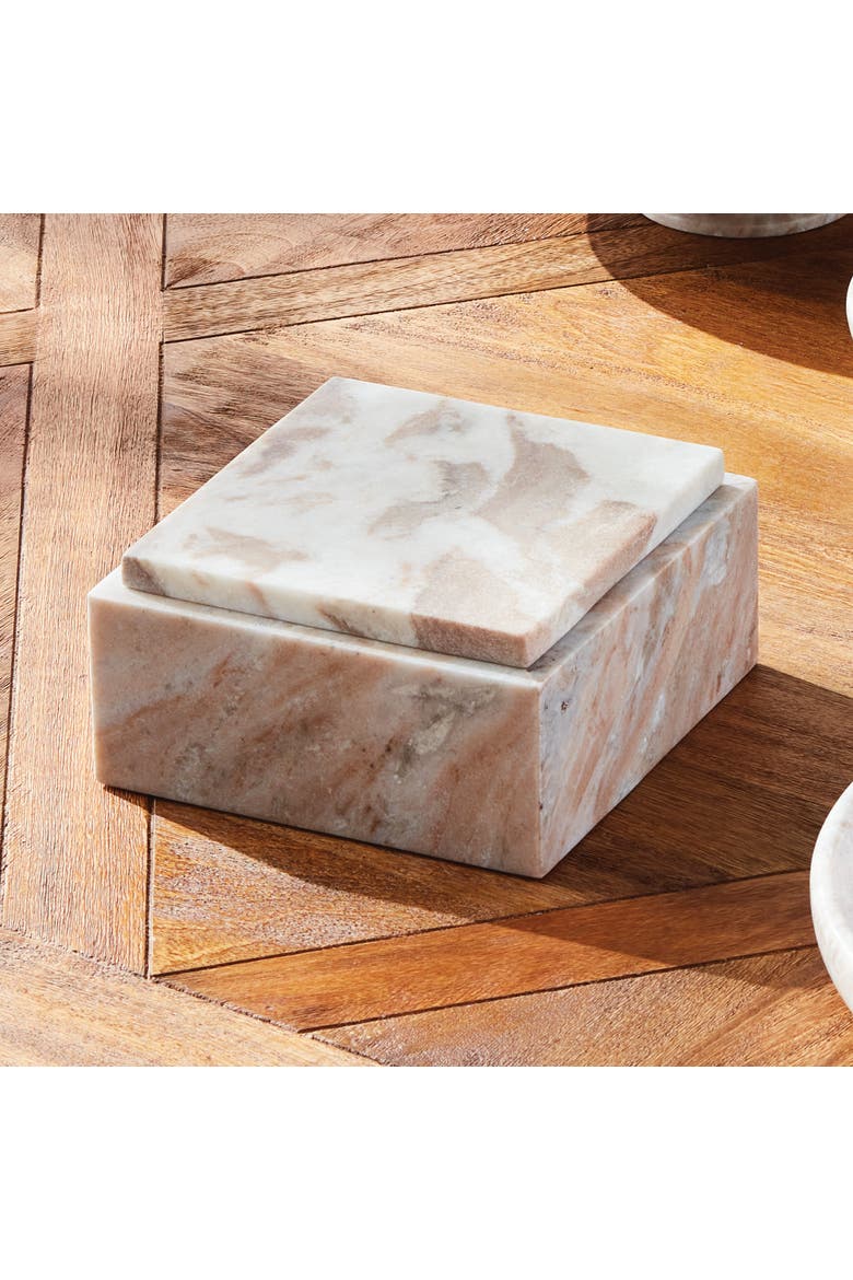 Jaqueline Square Lidded Box, Alternate, color, Brown