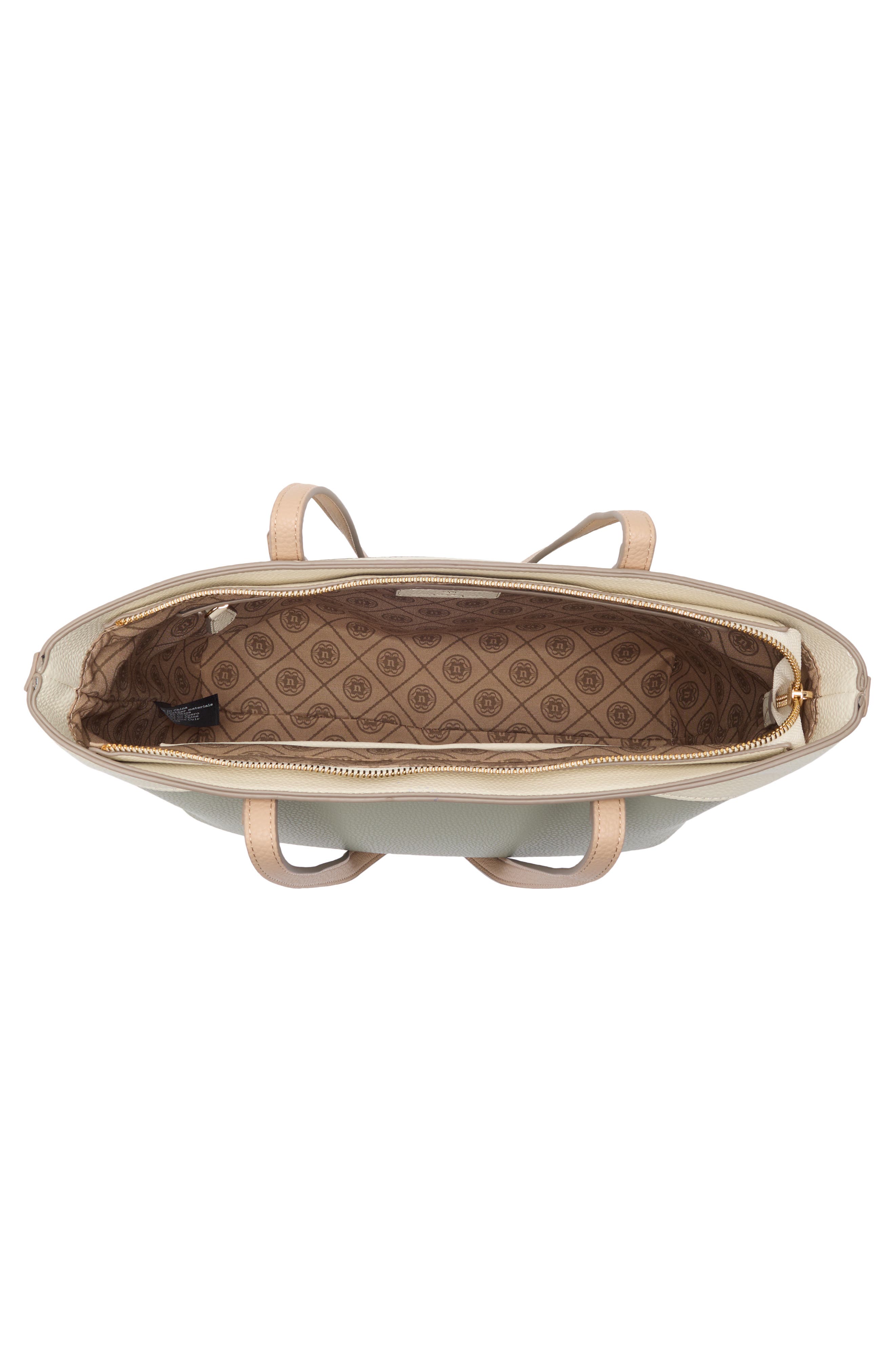 Nanette Lepore Sabine Colorblock Tote Bag & Pouch, Alternate, color, Clary Sage - Rice - Warm Taupe