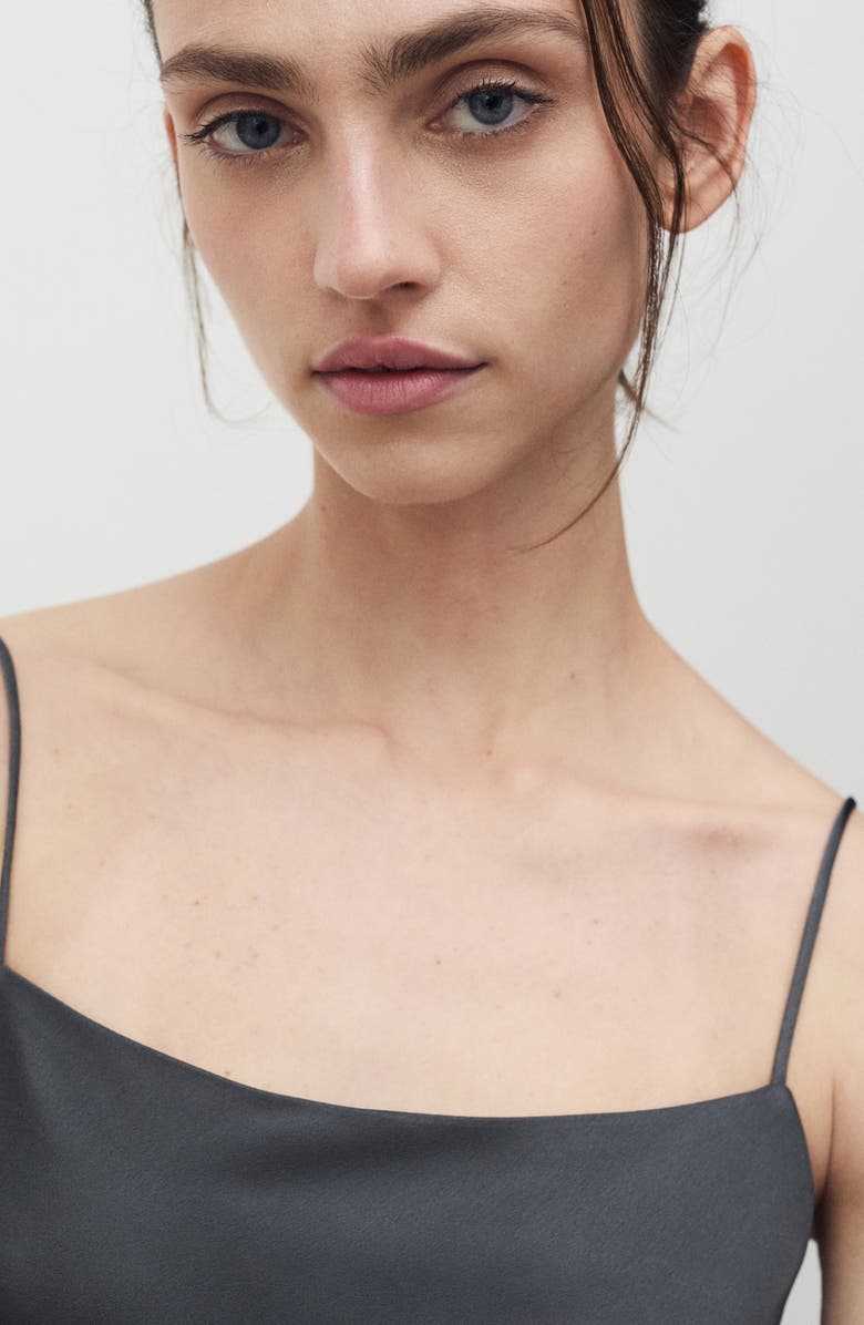 MANGO Satin Nightgown, Alternate, color, Dark Grey