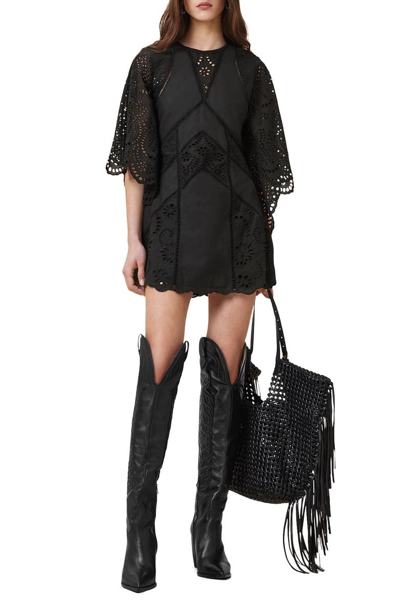 AllSaints Luci Eyelet Embroidered Minidress, Alternate, color,