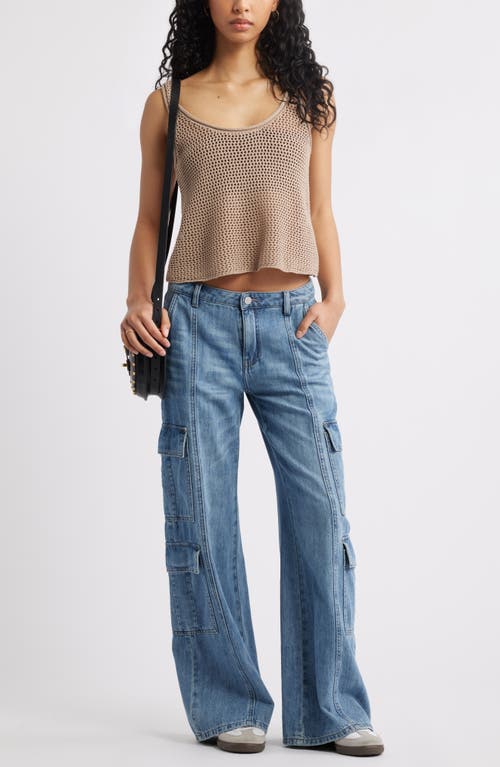 Shop Bp. Open Stitch Crop Tank In Tan Savannah