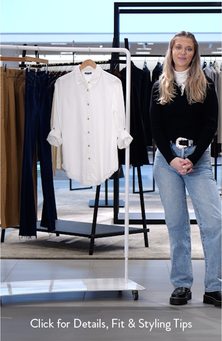 Frayed Hem Button-Up Shirt, sales video thumbnail