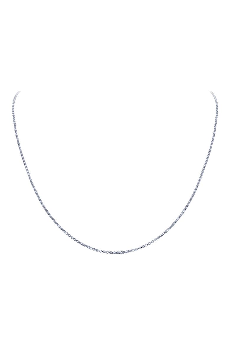 Platinum Bonded Sterling Silver Rolo Chain Necklace, Main, color, SILVER