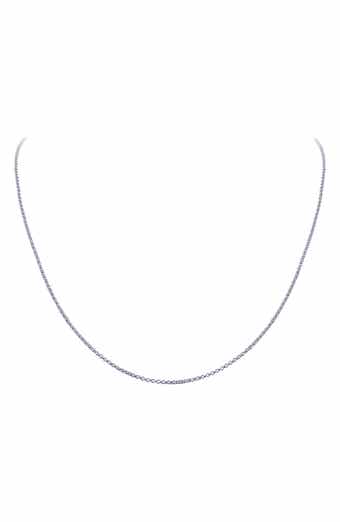 Platinum Bonded Sterling Silver Rolo Chain Necklace