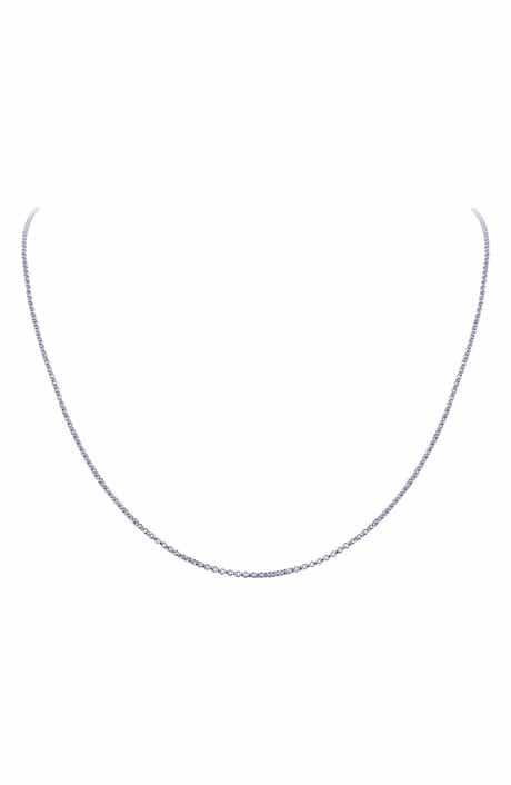 Platinum Bonded Sterling Silver Rolo Chain Necklace