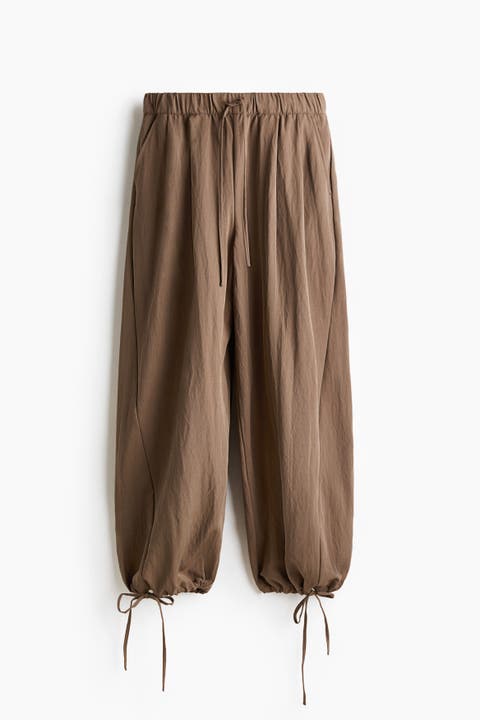 Tie-detail Balloon-leg Pants