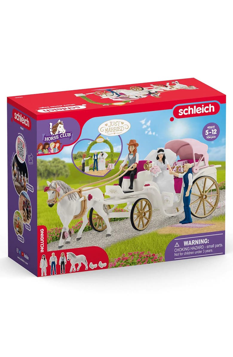 Schleich Horse Club Wedding Carriage Horse Figurine, Alternate, color, Multicolored