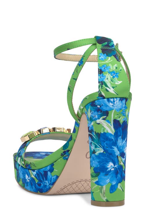 Jessica Simpson Callirah Ankle Strap Platform Sandal In Blue Green