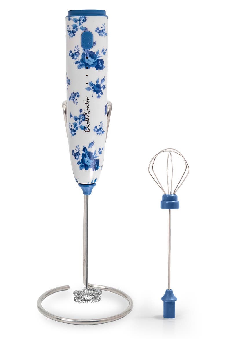 Printed Milk Frother Set, Alternate, color, BLUE FLORAL PRINT