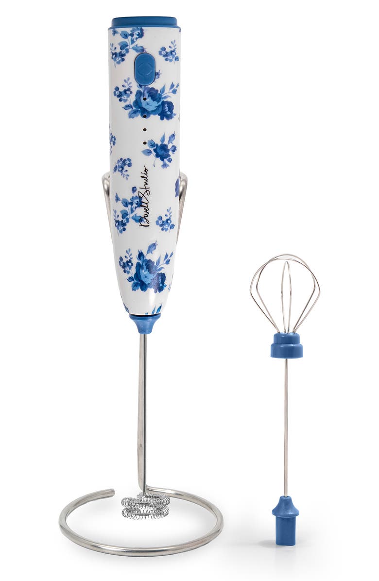Dwell Studio Printed Milk Frother Set, Alternate, color, Blue Floral Print