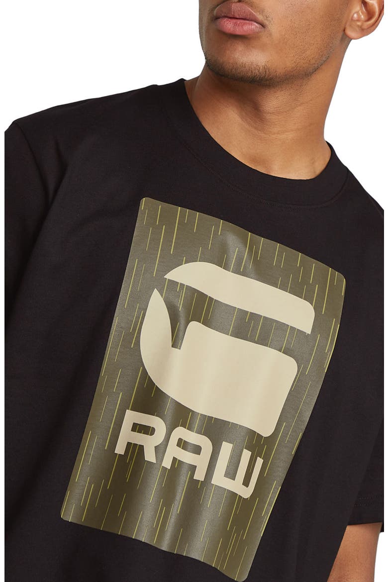 Burger Box Rain Loose Organic Cotton Graphic T-Shirt, Alternate, color, DARK BLACK