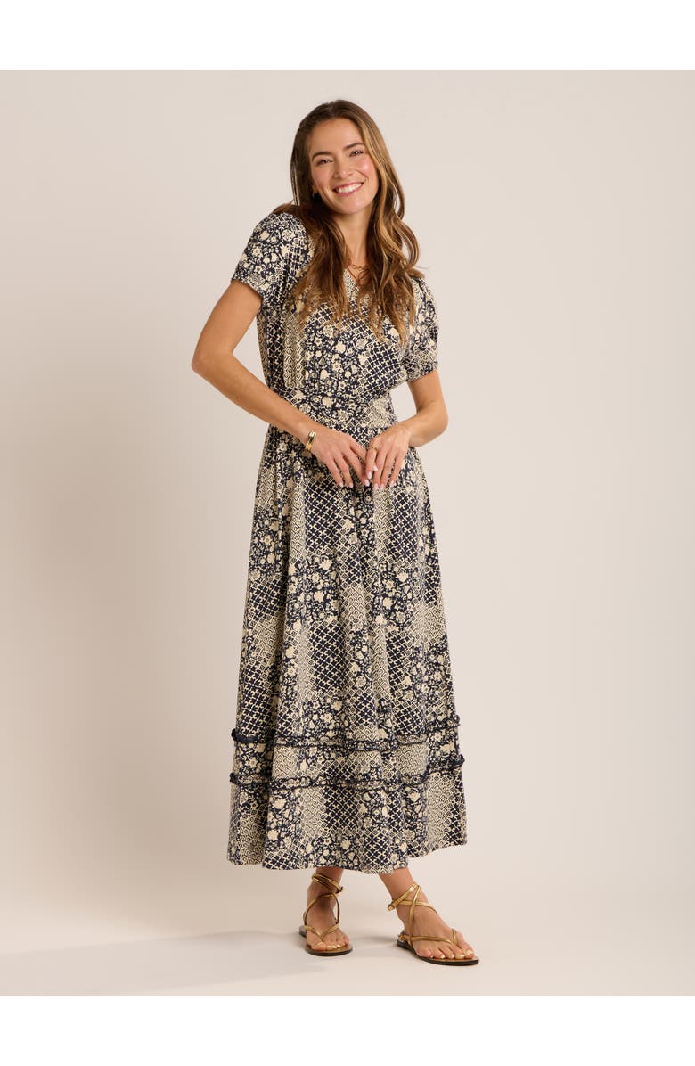 Brakeburn Katerina Printed Maxi Dress, Main, color, Navy