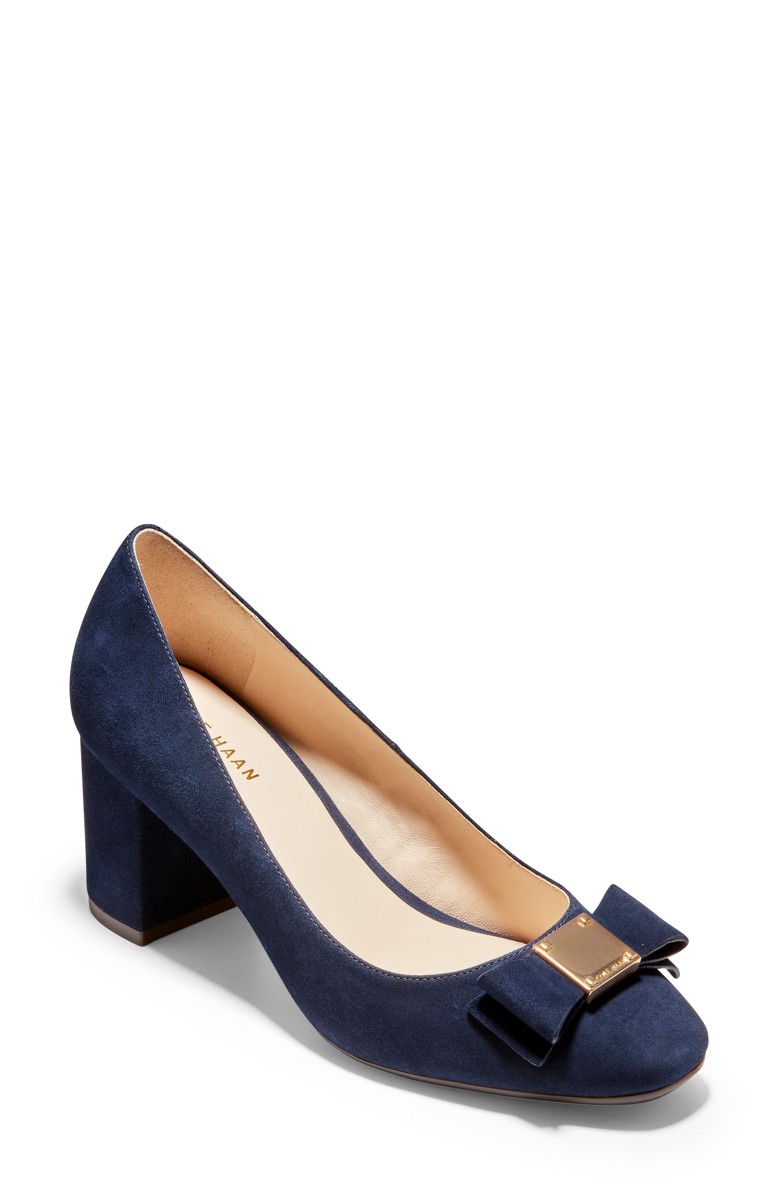 Tali Bow Pump, Main, color, MARINE BLUE SUEDE